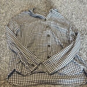 Hollister Brown and White Checkered Shirt